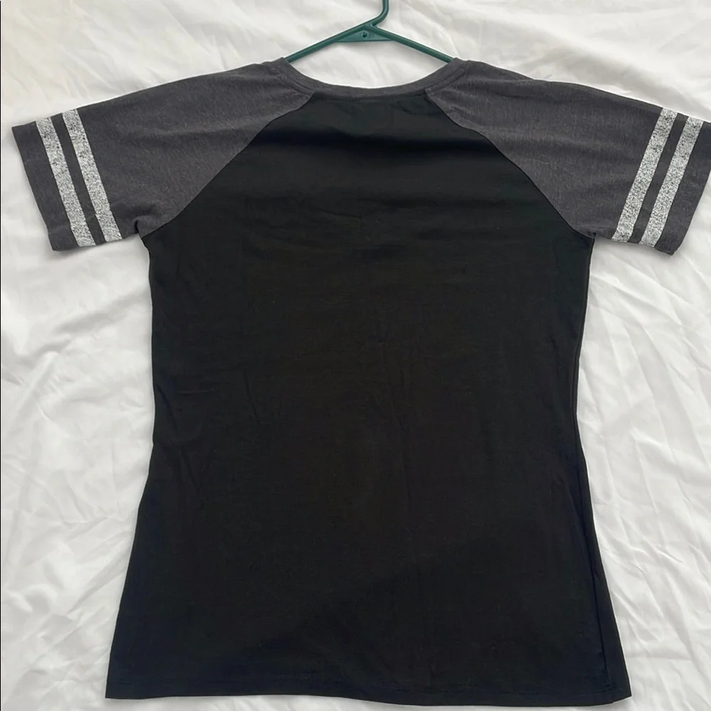 Black and Gray St Paddy’s St Patrick’s Tee “Let’s get lucked up” green shamrocks - Picture 2 of 5